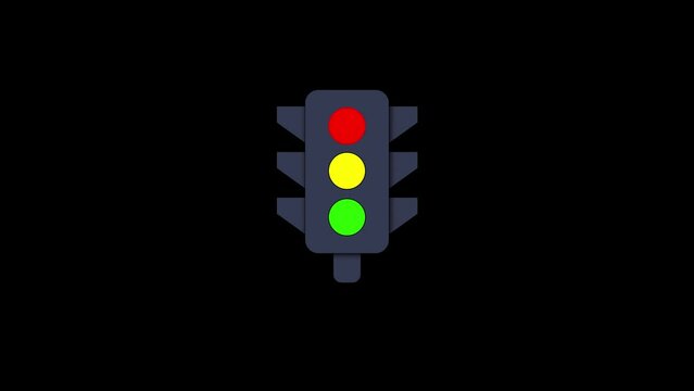 Traffic Signals icon, traffic light symbol icon, Simple traffic light icon design animation. k1_1489