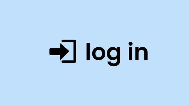 Log In Button icon. Log in black glossy button animation. k1_1491