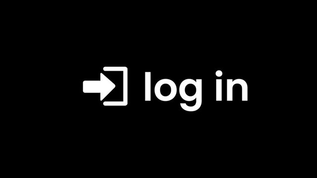 Log In Button icon. Log in black glossy button animation. k1_1492