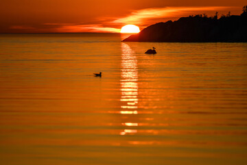 Sublime sunset in Rimouski, Bas-Saint-Laurent, Quebec, Canada