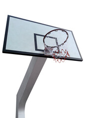 basketball. Low angle view of basketball hoop against, transparent background