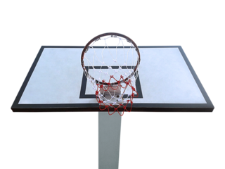 basketball. Low angle view of basketball hoop against, transparent background