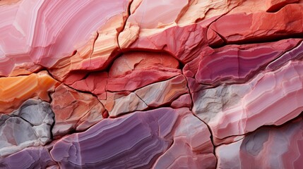 Layers of colored sandstone type rocks. Generative AI. 