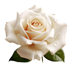 White Rose Isolated on Transparent or White Background, PNG