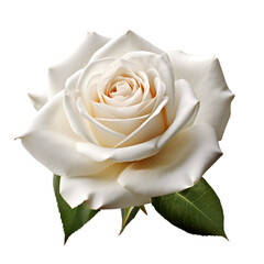 White Rose Isolated on Transparent or White Background, PNG