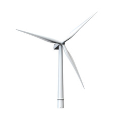 Wind Turbine for Renewable Energy Isolated on Transparent or White Background, PNG