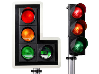 Traffic lights, transparent background