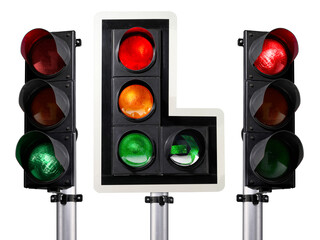 Traffic lights, transparent background