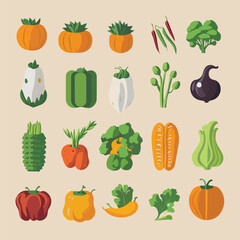 set of vegetables