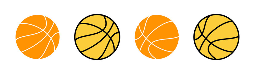 Basketball icon set for web and mobile app. Basketball ball sign and symbol