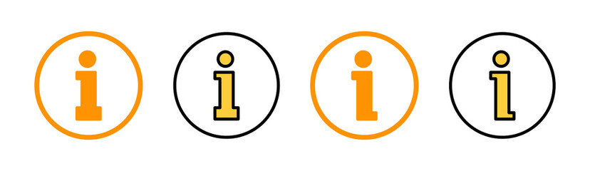 Information sign icon set for web and mobile app. about us sign and symbol. question mark icon