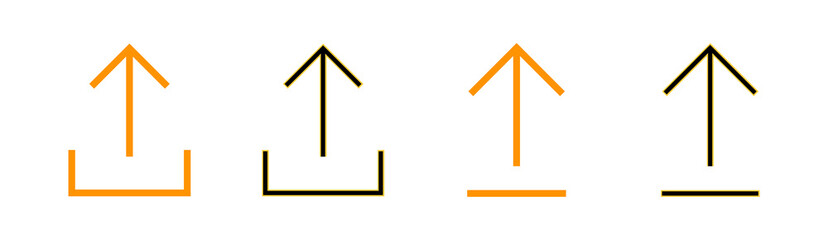 Upload icon set for web and mobile app. load data sign and symbol