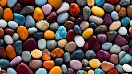 seamless repeatable pattern of colorful rocks and pebbles that can be repeated to create an endless pattern. - obrazy, fototapety, plakaty