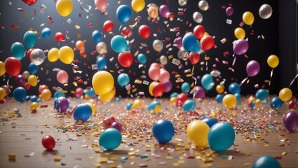 balloons and confetti