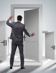 Fototapeta premium Businessman facing many business opportunities