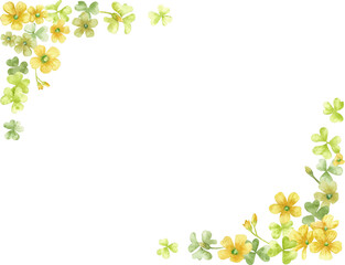 コーナーに飾ったカタバミの背景素材