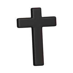 The crucifix cute Halloween-themed icon on a white background is used for Halloween decoration, 3D illustration.