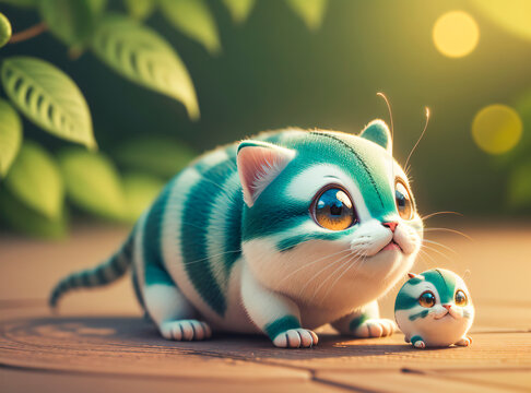 cute and beautiful 3d pet generated with AI