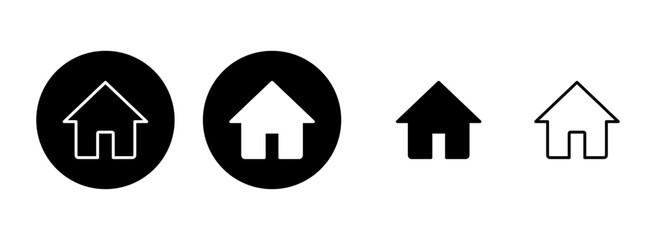 Home icon set illustration. House sign and symbol