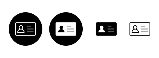 License icon set illustration. ID card icon. driver license, staff identification card