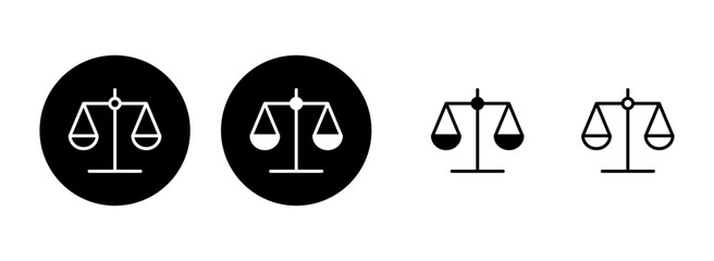 Scales icon set illustration. Law scale icon. Justice sign and symbol