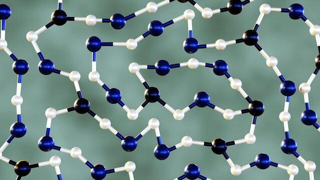 isolated carbon in amorphous form. Amorphous carbon is free, reactive carbon that has no crystalline structure 3d rendering
