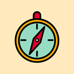 Vector colored compass icon. Very suitable for logos, stickers, screen printing and other design purposes.