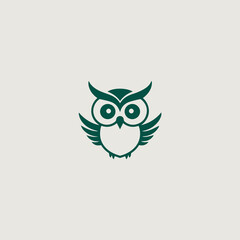 フクロウをシンボリックに用いたロゴのベクター画像