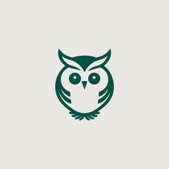 フクロウをシンボリックに用いたロゴのベクター画像