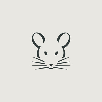 ネズミをシンボリックに用いたロゴのベクター画像