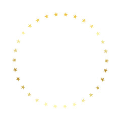 Vector realistic circle golden stars isolated for customer rating feedback review and decoration
