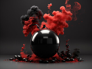 Black Friday balloon red and black background