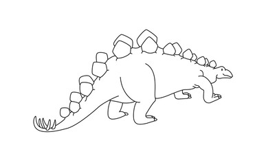 ステゴサウルス　横向きの線画