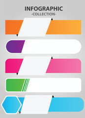 Fototapeta premium Vector flat Process infographic template element collection