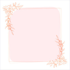 2 Vector hand drawn flat design hearts border and frame