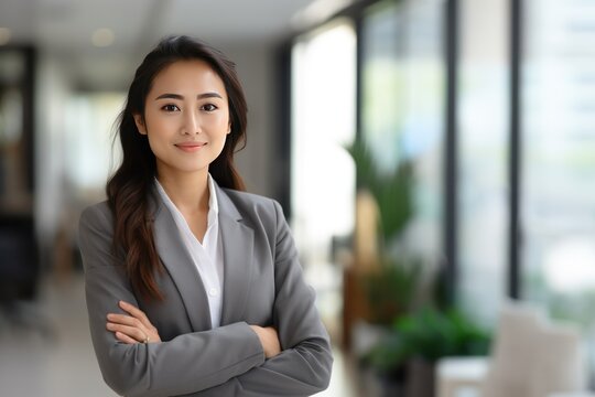 Asian businesswoman in office smile confident portrait