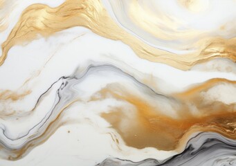 Luxury Gold Marble texture background. Panoramic Marbling texture design for Banner, invitation, wallpaper, headers, website, print ads, packaging design template. AI Generative.