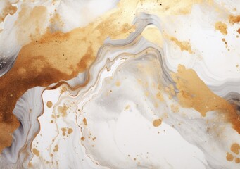Luxury Gold Marble texture background. Panoramic Marbling texture design for Banner, invitation, wallpaper, headers, website, print ads, packaging design template. AI Generative.