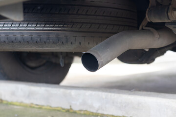 car exhaust pipe, automobile, close up