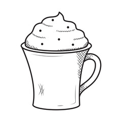 coffee cup draw with cream