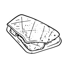 Christmas food and drink outline