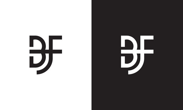 BF logo, monogram unique logo, black and white logo, premium elegant logo, letter BF Vector	
