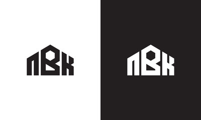 NBK logo , monogram unique logo, black and white logo, premium elegant logo, letter NBK Vector	
