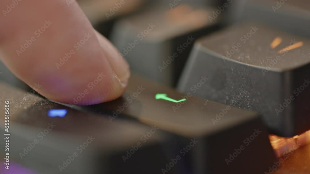 Poster Macro view of Enter key being tapped multiple times