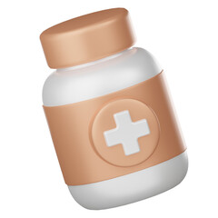 Drug bottle  medicine health pill treatment medication, 3d illustration 3d icon