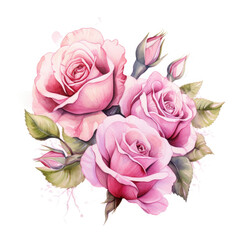 Watercolor illustration of Roses