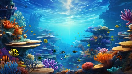 Obraz na płótnie Canvas Underwater Scene Coral Sea