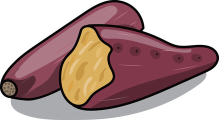 ポップなさつまいものイラスト素材