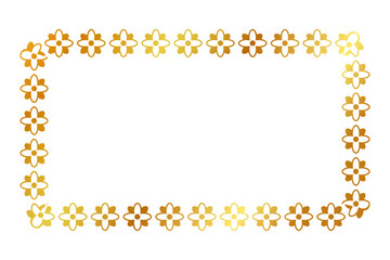 frame gold golden flower rectangle, simple vector isolated on white
