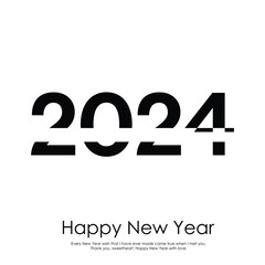 2024 Happy New Year logo text design. Vector